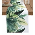 thumbnail image 1 of Hokiten Table Runners 70 Inches Long Dress Scarves, Green Tropical Leaves Farmhouse Coffee/Dining/Kitchen Table Decor, Holiday Table Runner, Country Summer Botanical Palm Leaf 13x70 Inch, 1 of 7