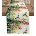 thumbnail image 1 of Hokiten Table Runners 70 Inches Long Dress Scarves, Hummingbird Red Floral Farmhouse Coffee/Dining/Kitchen Table Decor, Holiday Table Runner, Rustic Botanical Green Ombre 13x70 Inch, 1 of 7