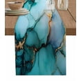 thumbnail image 1 of Hokiten Table Runners 70 Inches Long Dress Scarves, Marble Turquoise Gold Farmhouse Coffee/Dining/Kitchen Table Decor, Holiday Table Runner, Abstract Simple Geometric 13x70 Inch, 1 of 7