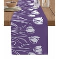 thumbnail image 1 of Hokiten Table Runners 70 Inches Long Dress Scarves, Purple Flower Farmhouse Coffee/Dining/Kitchen Table Decor, Holiday Table Runner, Country Garden Floral Aesthetics Plant 13x70 Inch, 1 of 7