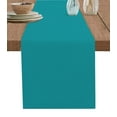 thumbnail image 1 of Hokiten Table Runners 70 Inches Long Dress Scarves, Teal Farmhouse Coffee/Dining/Kitchen Table Decor, Holiday Table Runner, Turquoise Pure Teal 13x70 Inch, 1 of 7