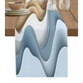 thumbnail image 1 of Hokiten Table Runners 72 Inches Long Dress Scarves, Beige Blue Ombre Farmhouse Kitchen/Dining Table Runner, Coffee Tablerunners, Moire Abstract Artwork 13x72 Inch, 1 of 7