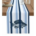 thumbnail image 1 of Hokiten Table Runners 72 Inches Long Dress Scarves, Ocean Fish Farmhouse Kitchen/Dining Table Runner, Coffee Tablerunners, Watercolor Navy Blue Aqua Stripe Modern 13x72 Inch, 1 of 7