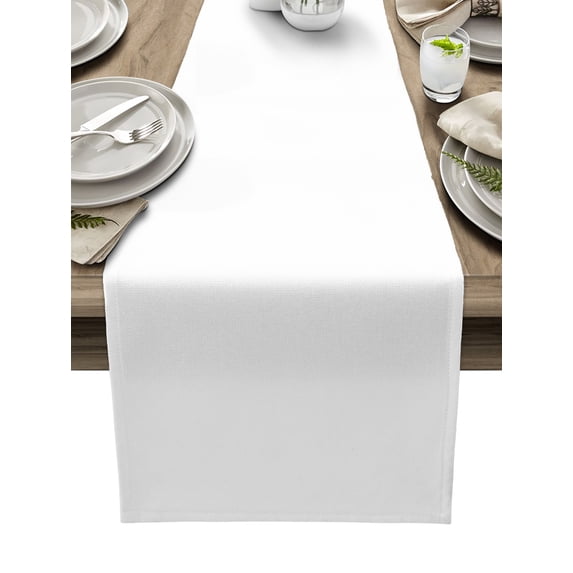 Hokiten Table Runners 72 Inches Long Dress Scarves, White Farmhouse Kitchen/Dining Table Runner, Coffee Tablerunners, Pure White Solid Color Simple Minimalism Art 16x72 Inch