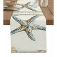 thumbnail image 1 of Hokiten Table Runners 90 Inches Long Dress Scarves, Beige Blue Coastal Farmhouse Coffee/Dining/Kitchen Table Runner for Living Room, Summer Ocean Vintage Starfish 13x90 Inch, 1 of 7