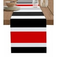 thumbnail image 1 of Hokiten Table Runners 90 Inches Long Dress Scarves, Red Black Stripe Farmhouse Coffee/Dining/Kitchen Table Runner for Living Room, Modern Abstract Coarse Striped 13x90 Inch, 1 of 7