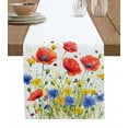 thumbnail image 1 of Hokiten Table Runners 90 Inches Long Dress Scarves, Watercolor Flower Farmhouse Coffee/Dining/Kitchen Table Runner for Living Room, Patriotic Red Blue Poppy Floral 13x90 Inch, 1 of 7