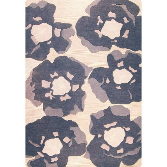 MA Trading Handmade Indo Poppy Rug (India) Grey 4'6" x 6'6" 4' x 6' Living Room