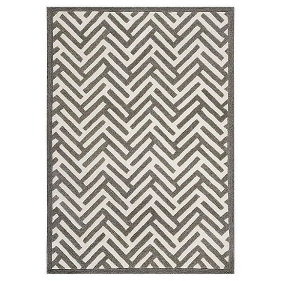 Hokku Designs Tracks Gray & Ivory Area Rug