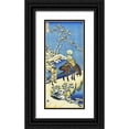thumbnail image 1 of Hokusai 13x24 Black Ornate Wood Framed with Double Matting Museum Art Print Titled - Rider In The Snow, 1 of 4