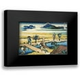 thumbnail image 1 of Hokusai 14x11 Black Modern Framed Museum Art Print Titled - A View Of Mount Fuji And Travelers By A Bridge At Nakahara 1835, 1 of 5
