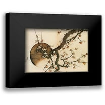 Hokusai 14x11 Black Modern Framed Museum Art Print Titled - Plum Blossom And The Moon 1803