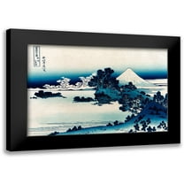 Hokusai 14x11 Black Modern Framed Museum Art Print Titled - Schichiri Beach in Sagami Province, 1830