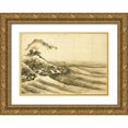 thumbnail image 1 of Hokusai 14x11 Gold Ornate Wood Framed with Double Matting Museum Art Print Titled - A Landscape With A Seaside Village 1840, 1 of 4