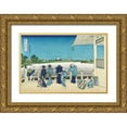 thumbnail image 1 of Hokusai 14x11 Gold Ornate Wood Framed with Double Matting Museum Art Print Titled - Sazai Hall - 500 Rakanji Temple, 1830, 1 of 4