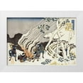 thumbnail image 1 of Hokusai 14x11 White Modern Wood Framed Museum Art Print Titled - Hunters By A Fire In The Snow, 1 of 4