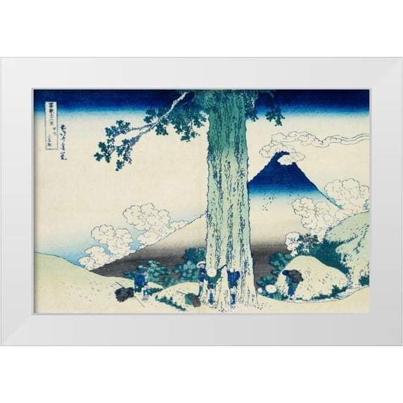 Hokusai 18x13 White Modern Wood Framed Museum Art Print Titled - View of Mount Fuji ca. 1829-1833