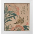 thumbnail image 1 of Hokusai 20x22 White Modern Wood Framed Museum Art Print Titled - Peony and Canary, 1833, 1 of 4