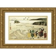 thumbnail image 1 of Hokusai 24x16 Gold Ornate Wood Framed with Double Matting Museum Art Print Titled - Women On The Beach At Enoshima, 1 of 4