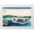 thumbnail image 1 of Hokusai 24x17 White Modern Wood Framed Museum Art Print Titled - Sunset across Ryogoku Bridge from the Bank of the Sumida River at Onmayyagashi, 1830, 1 of 4