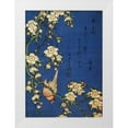 thumbnail image 1 of Hokusai 24x32 White Modern Wood Framed Museum Art Print Titled - Weeping Cherry And A Bullfinch, 1 of 4
