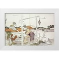 thumbnail image 1 of Hokusai 32x22 White Modern Wood Framed Museum Art Print Titled - Stretching Cloth, 1 of 4