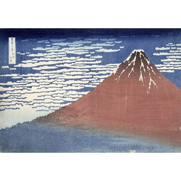 Hokusai "Fine Weather with South Wind" (1831) Glossy Poster