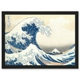 thumbnail image 1 of Hokusai Great Wave Off Kanagawa Mount Fuji Japan Tsunami Iconic A4 Artwork Framed Wall Art Print, 1 of 4