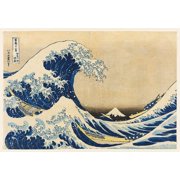 Hokusai Great Wave Poster, Japanese Ukiyoe Wall Art
