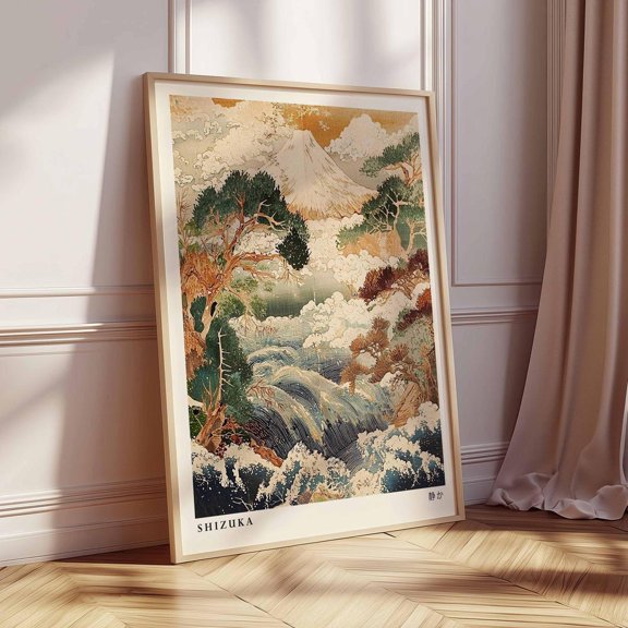 Hokusai Japanese Landscape Art Print Ukiyo-e Wabi Sabi Decor