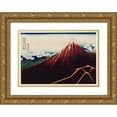 thumbnail image 1 of Hokusai, Katsushika 18x14 Gold Ornate Wood Framed with Double Matting Museum Art Print Titled - Sanka Hakuu, 1 of 4