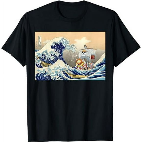 Hokusai The great wave off Kanagawa Japanese art Anime T-Shirt, One Piece Shirt, Thousand Sunny Ship