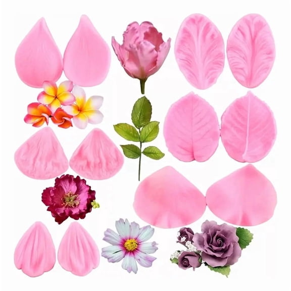 Hol 6 Pack Silicone Petal Molds - Flexible and Durable Tools for Cake Decorating and Crafting