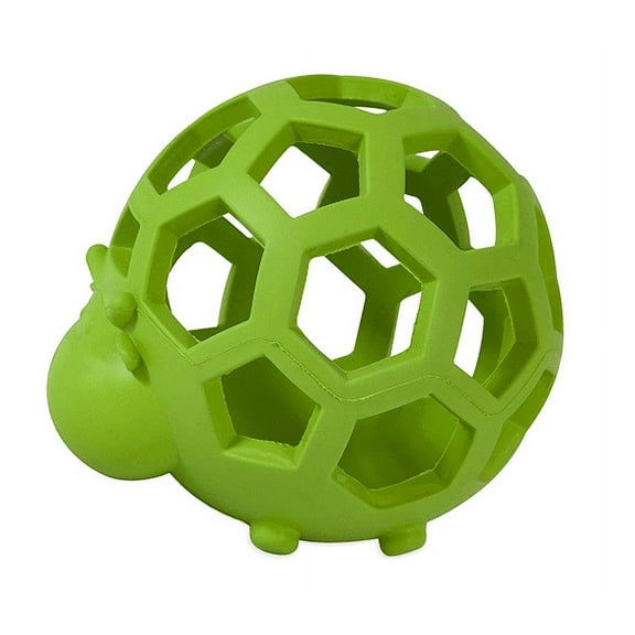 Hol-ee Cow Dog Toys Treat Dispensing Ball Soft Green Rubber Small Puppy Play 4"