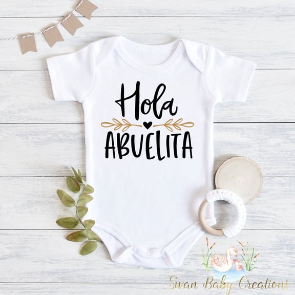 Hola Abuelita Spanish, Hola Abuela, Pregnancy Announcement, Baby, Reveal Pregnant, Grandparents, Gift For Parents, En Espaã±Ol Spanish Cute Baby Onesie, BABY BODYSUIT LAT 4424