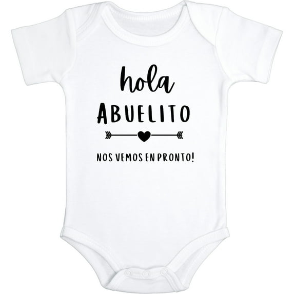 Hola Abuelito Pregnancy Announcement Onesie in Spanish (0-3 Months)