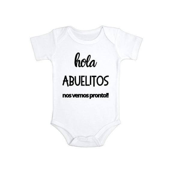 Hola Abuelitos Pregnancy Announcement Onesie in Spanish (0-3 Months)