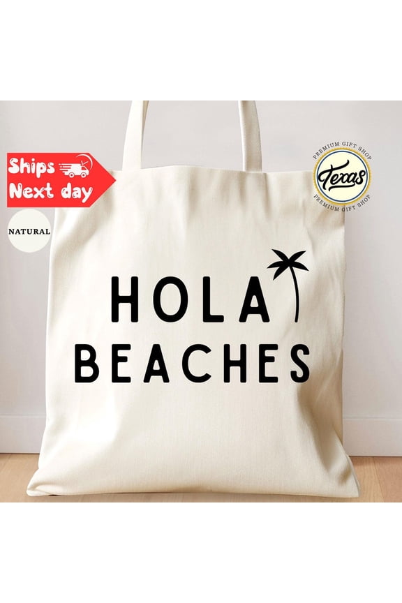 Hola Beaches Tote Bag Canvas Summer Beach Bag