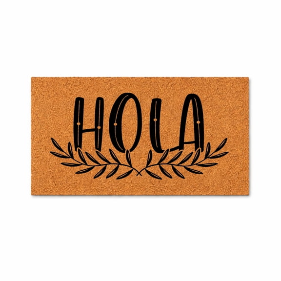 HOLA Doormat, Leaf Branch Welcome Entryway Mat, Indoor Outdoor Front Door Mat (24x48 inches) WoodByStu 1804