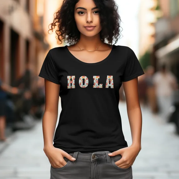 Hola Fruity Orange Spritz Colorful 'HOLA' Casual T-Shirt, Summer Vibrant Top | eBay