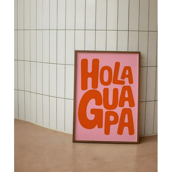 Hola Guapa Print, Quote Wall Art, Spanish Phrase Poster, Trendy Wall Art, Retro Print, Typography Poster, Wall Art, Modern Wall Decor, 8x12 UNFRAMED
