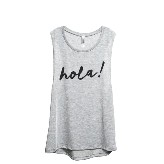 Hola Hello Women's Fashion Sleeveless Muscle Workout Yoga Tank Top Sport Grey Large