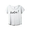 thumbnail image 1 of Hola Hello Women's Fashion Slouchy Dolman T-Shirt Tee Heather White X-Large, 1 of 3