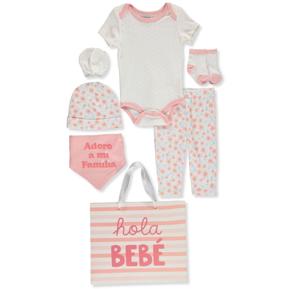 Hola Mundo Baby Girls' 8-Piece Layette Set Color: multi Size: 0 - 3 months