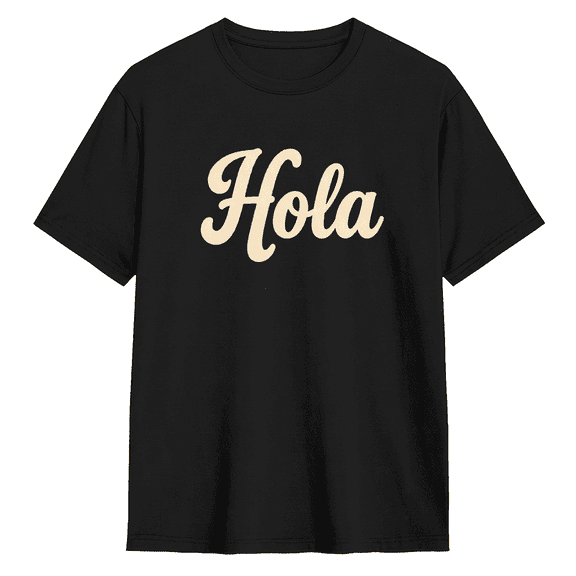Hola Retro Graphic Tee for Men and Women, Amusing Party Cotton Short Sleeves T-Shirt