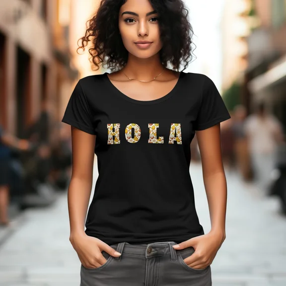 Hola With Banana And Coconut Cute Design, Spanish Greeting T-Shirt, Funny Fruit | eBay