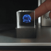 HolaCube WiFi Holographic Crystal 3D Photo Display, Smart Weather Station & Digital Clock with GIF Animations and Electronic Image Album Player for Desktop/Car D cor