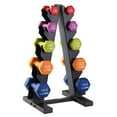 thumbnail image 1 of Open Box HolaHatha 2, 3, 5, 8, and 10 Pound Neoprene Free Weight Set w/ Rack, 1 of 12