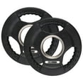 thumbnail image 1 of HolaHatha 2.5-Pound Olympic Rubber Coated Weight Plates w/Handle (2 Pack), 1 of 12