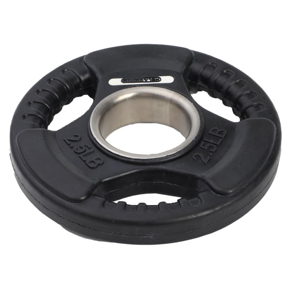 HolaHatha 2.5-Pound Olympic Rubber Coated Weight Plates with Handle, Black